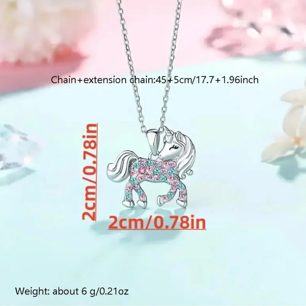 Unicorn Silver & Crystals necklace - Picture 4 of 4